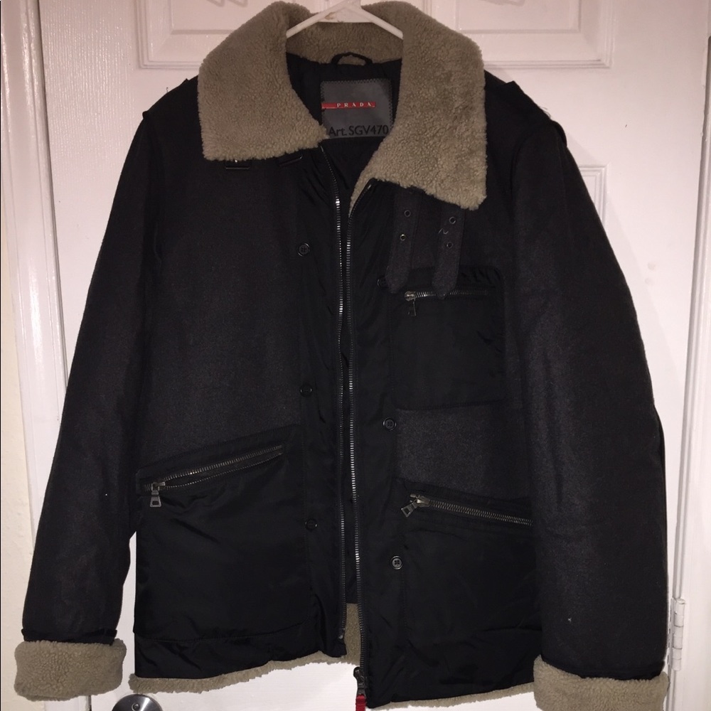 Prada fur collar jacket